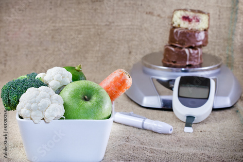 Healthy diet and regular control of sugar to avoid diabetes #63898156