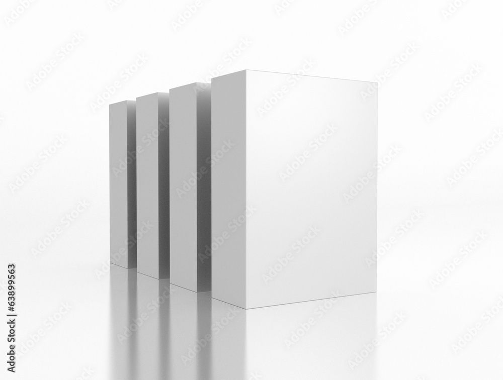 Naklejka premium Boxen aufgestellt auf weißem Hintergrund
