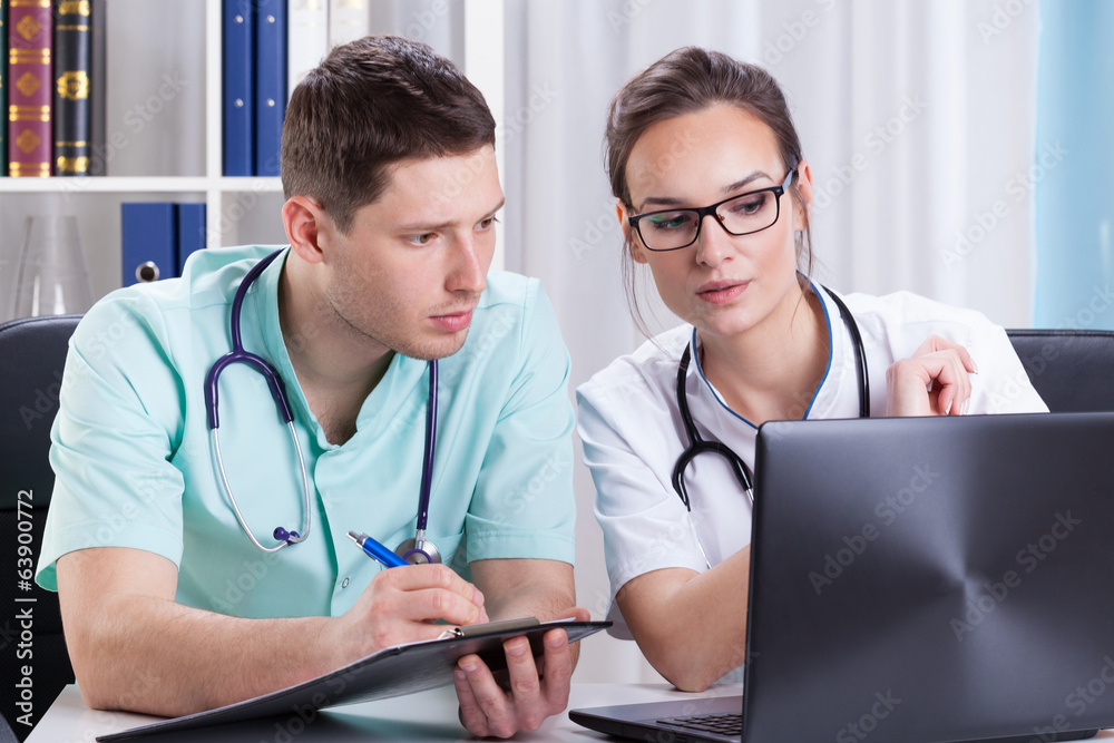 Young doctors during a consultation Young doctors during a consultation