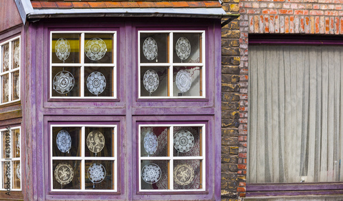 lacemakers window display, Bruges, Belgium photo