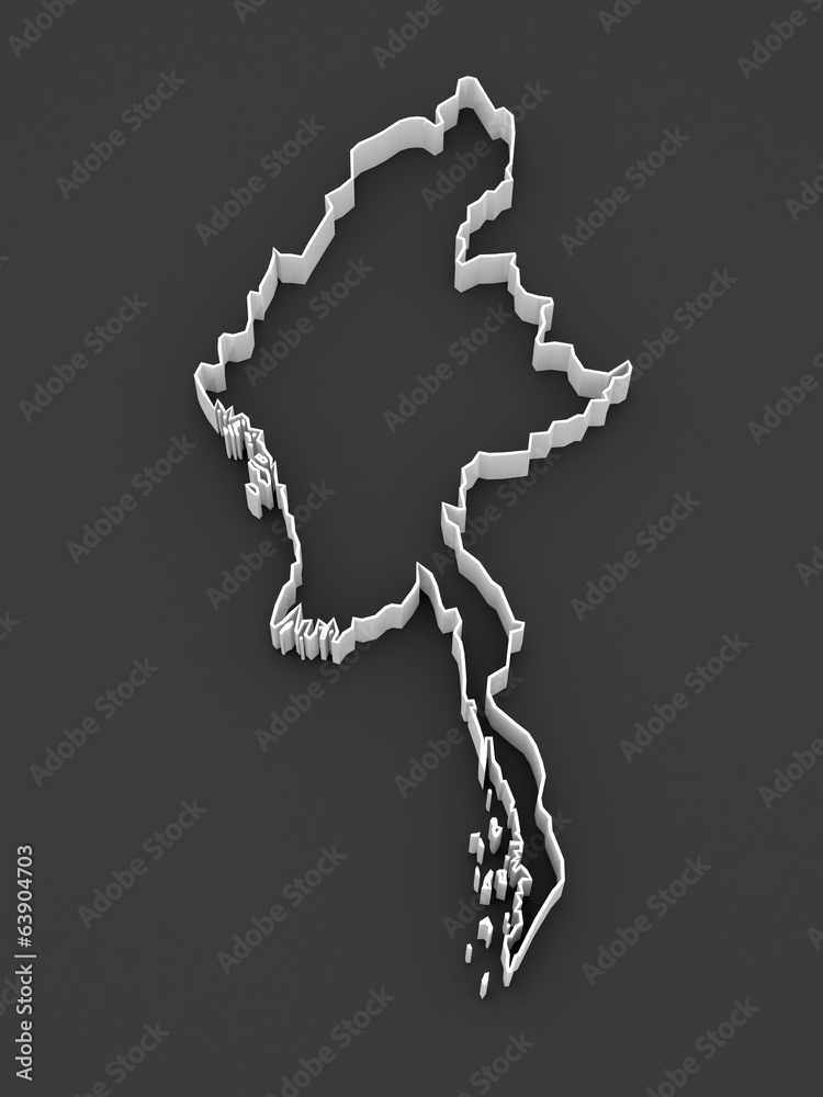 Fototapeta premium Map of Myanmar.