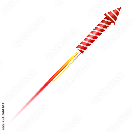 Flying fireworks rocket