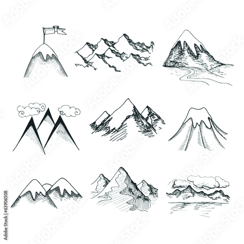 Mountain top icons