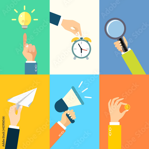 Business hands icons