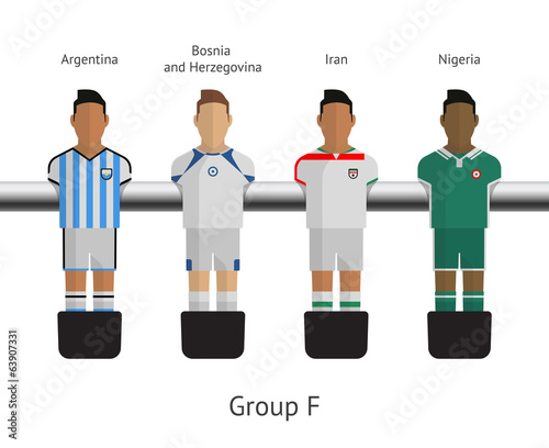 Table football, soccer players. Group F