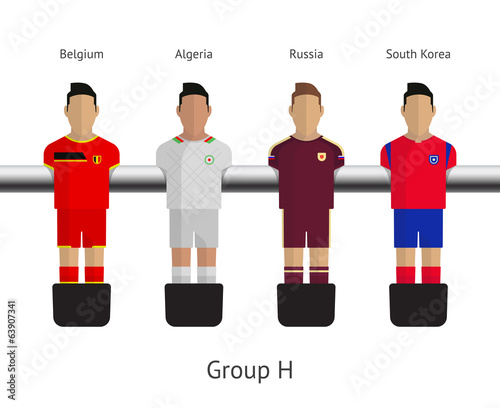 Table football, soccer players. Group H