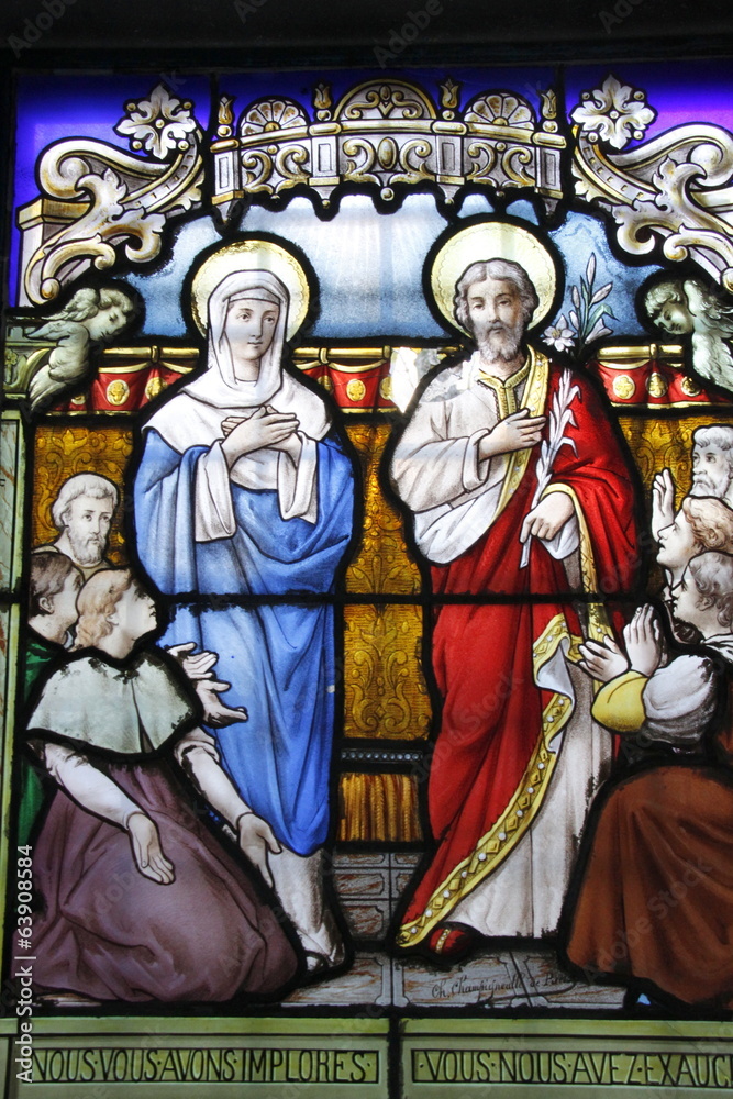 Obraz premium Vitrail du cimetière de Passy à Paris