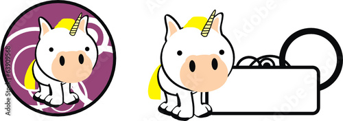 unicorn baby cartoon copyspace