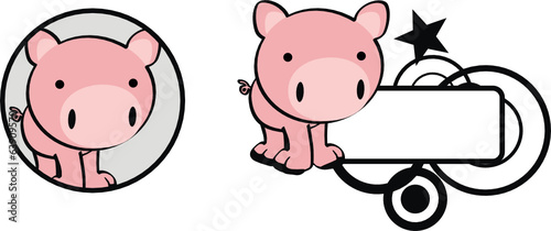 pig baby cartoon copyspace