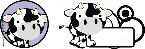 cow baby cartoon copyspace