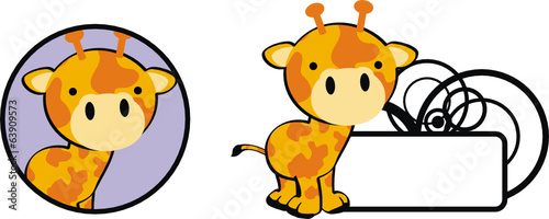 giraffe baby cartoon copyspace vector