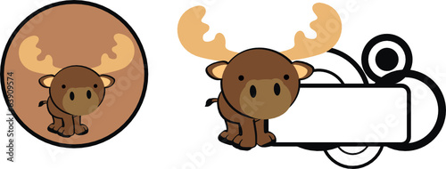 reindeer cartoon baby cute copyspace