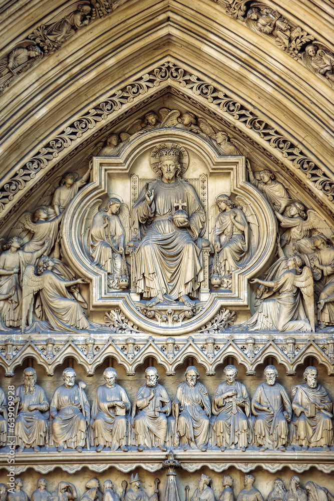 Westminster Ammey Entrance in London England bas relief