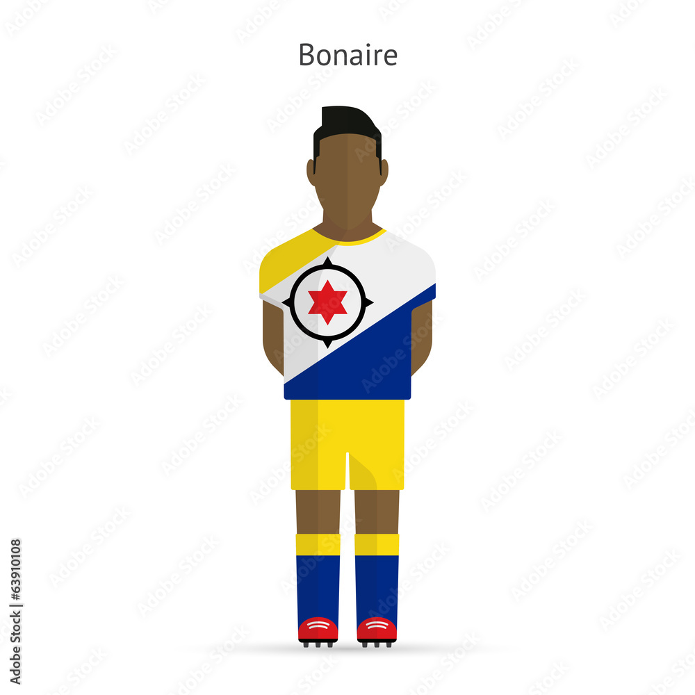 Bonaire football player. Soccer uniform. Bonaire football player. Soccer uniform.