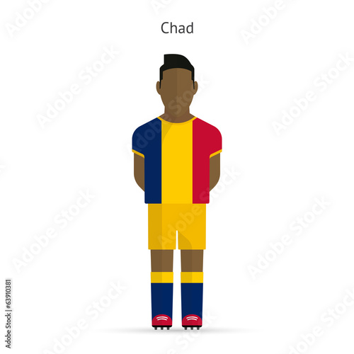 Chad football player. Soccer uniform.