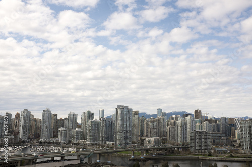 Skyline of Condominiums in Vancouver, British Columbia, Canada