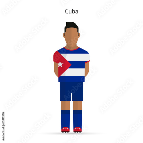 Cuba football player. Soccer uniform.