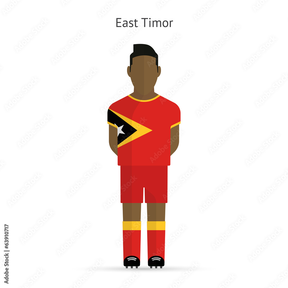 East Timor football player. Soccer uniform.