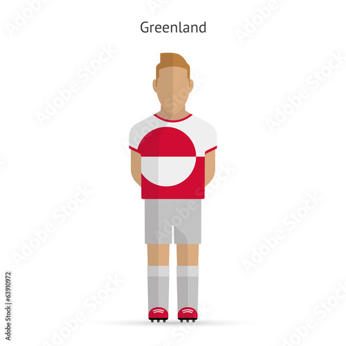 Greenland football player. Soccer uniform.