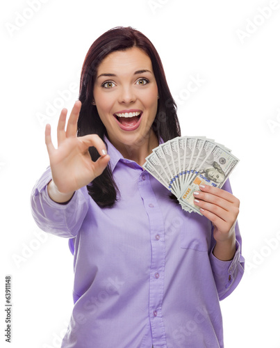 Mixed Race Woman Holding th...