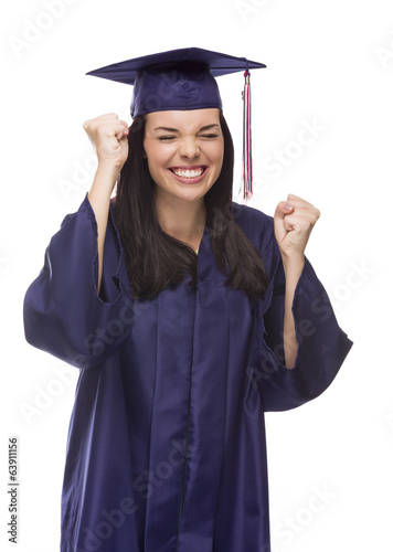 Excited Mixed Race Graduate...