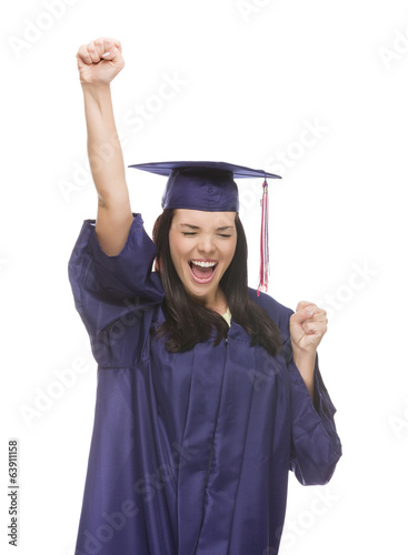 Excited Mixed Race Graduate...