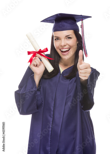 Mixed Race Graduate in Cap ...