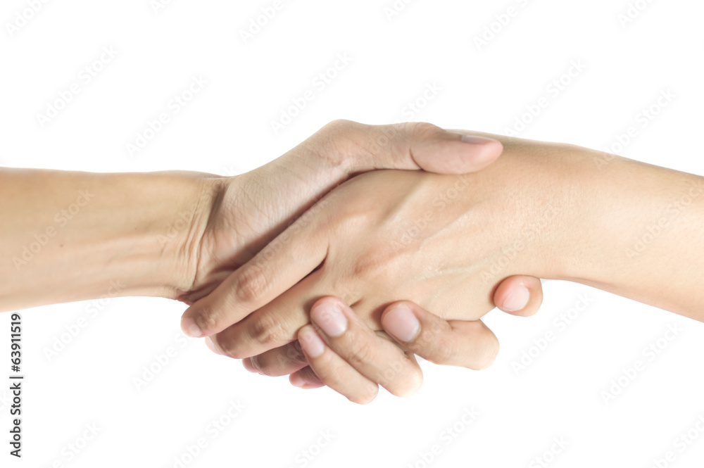 Handshake isolated on white