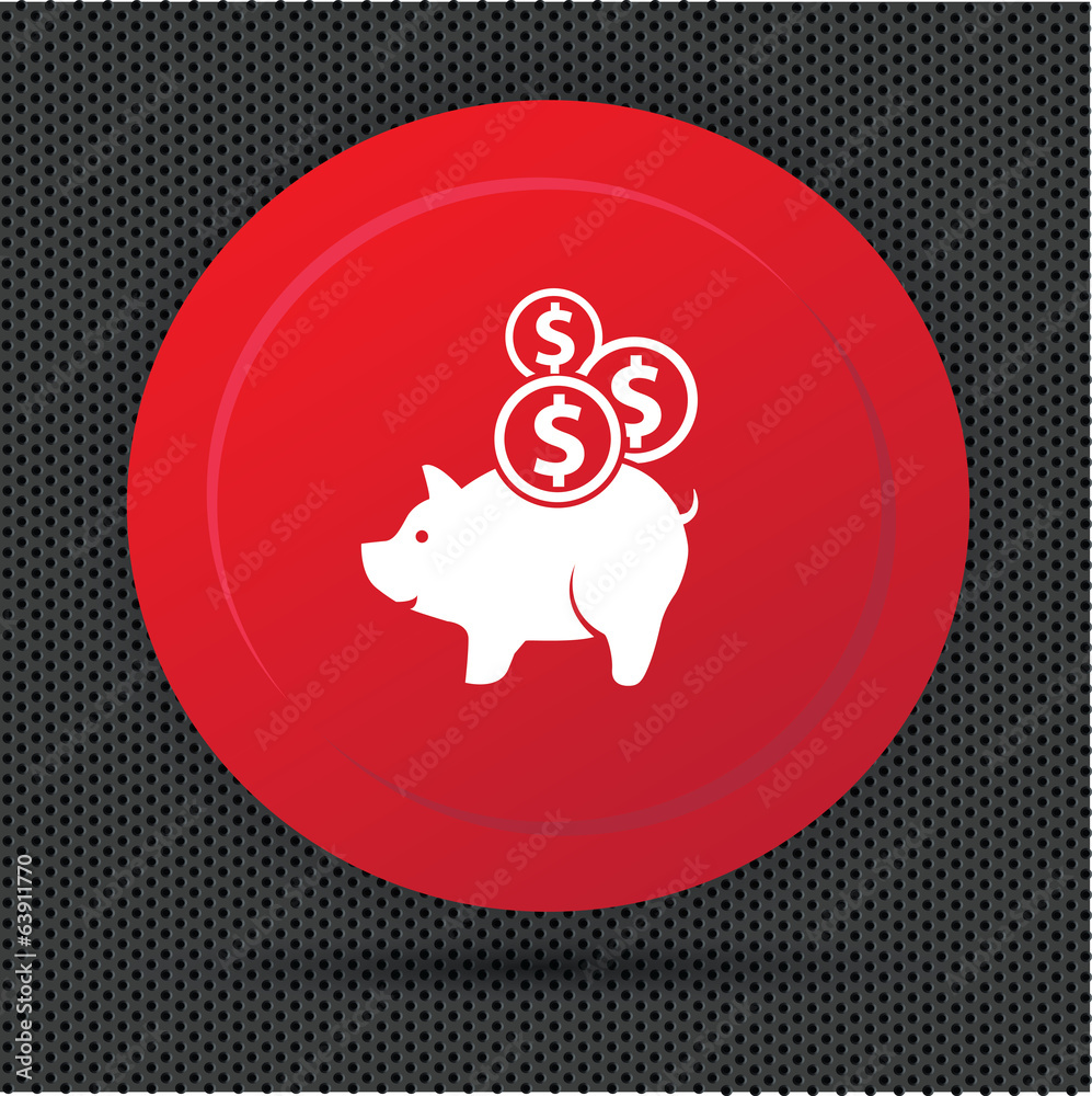 Obraz premium Pig saving button,vector