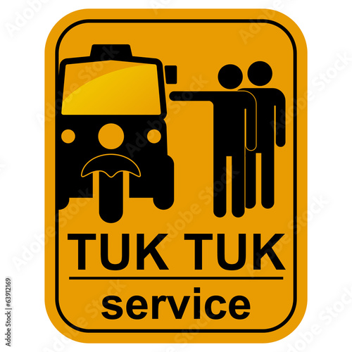 Vector black tuk tuk service icons set.