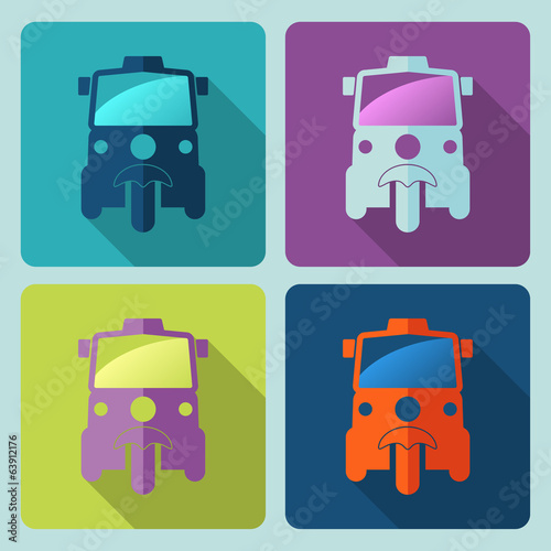 Sign tuk tuk in Bangkok of Thailand design vector illustration.
