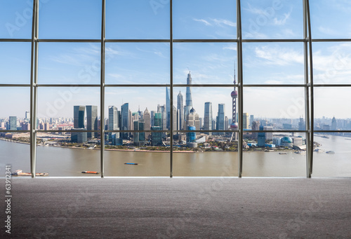 Canvas Print shanghai view of window outside