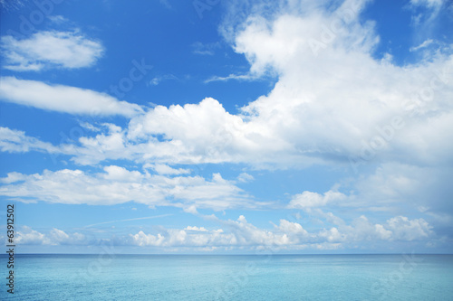 Beautiful blue sky above ocean