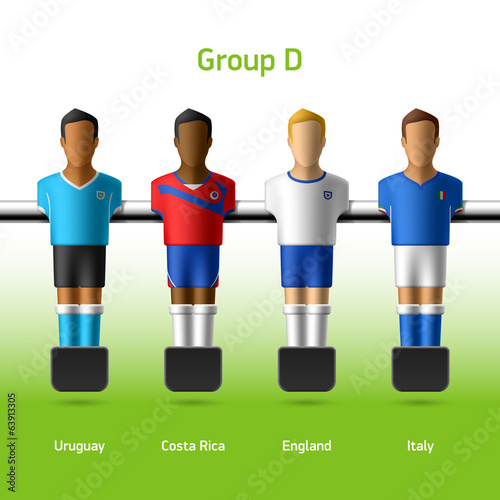 Table football / foosball players. World Cup in Brazil 2014.