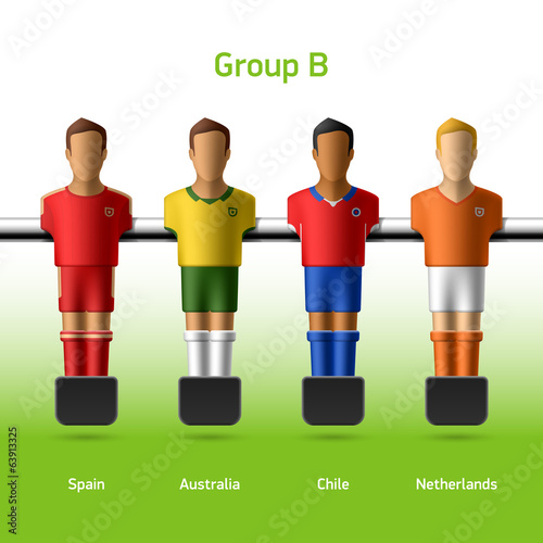 Table football / foosball players. World Cup in Brazil 2014.