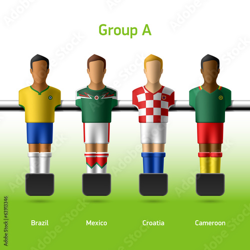 Table football / foosball players. World Cup in Brazil 2014.