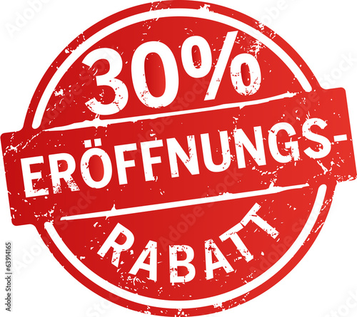 roter Button 30%  Eröffnungsrabatt