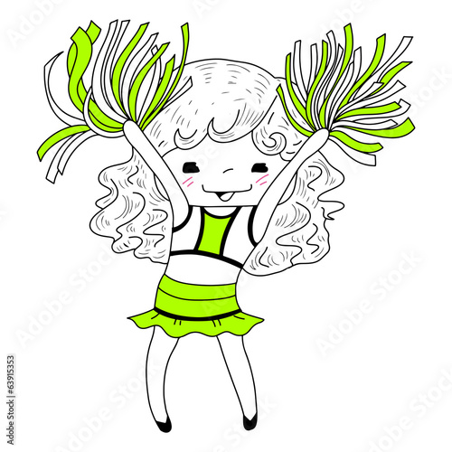 Cartoon cheerleader