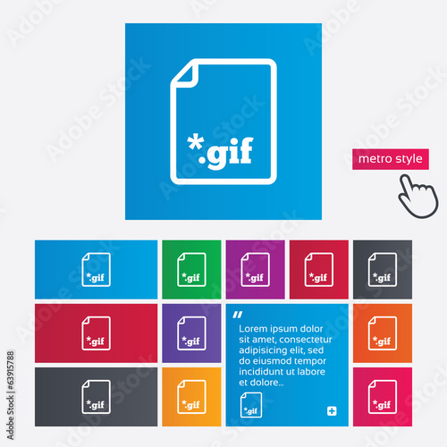 File GIF sign icon. Download image file.