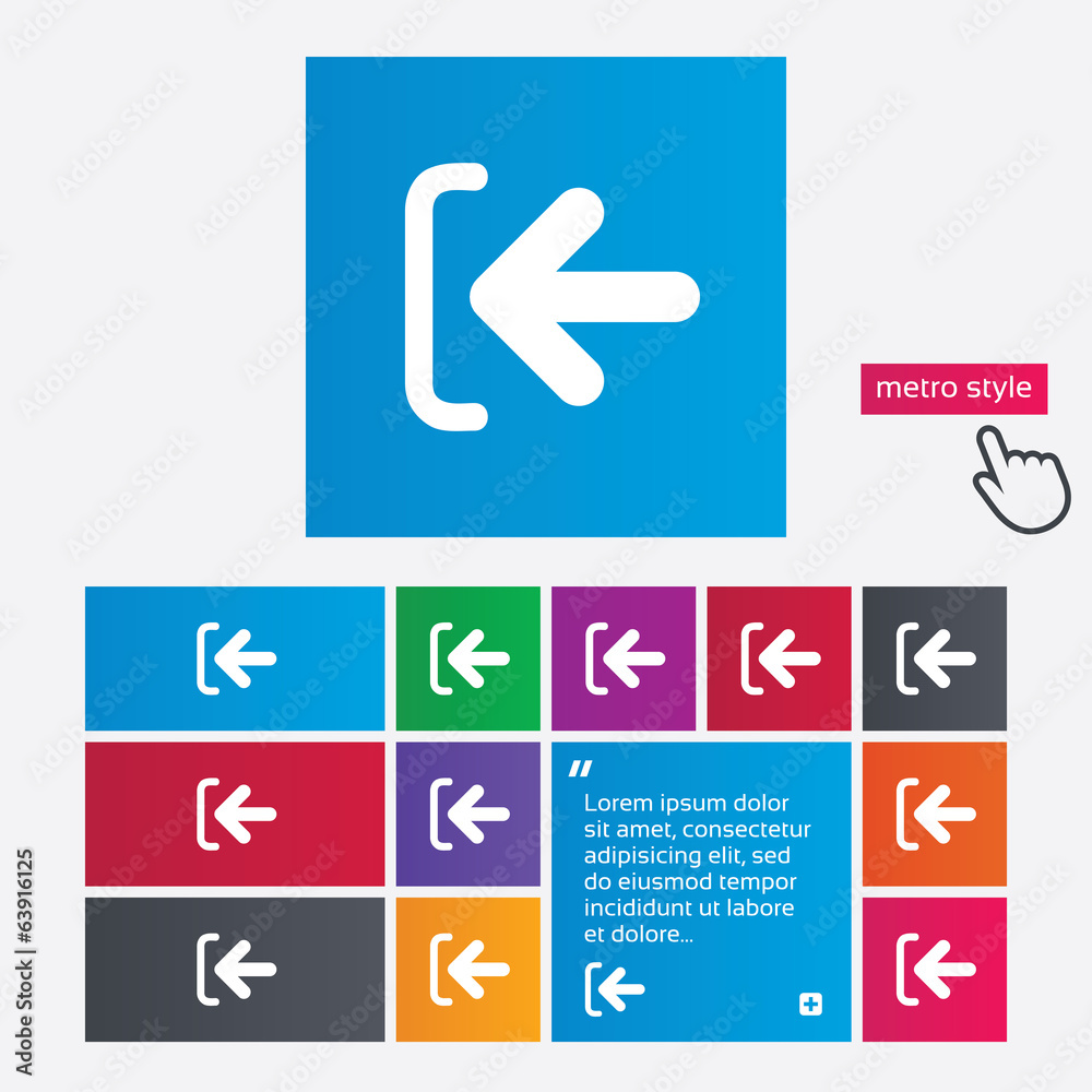 Login sign icon. Sign in symbol. Arrow. Login sign icon. Sign in symbol. Arrow.