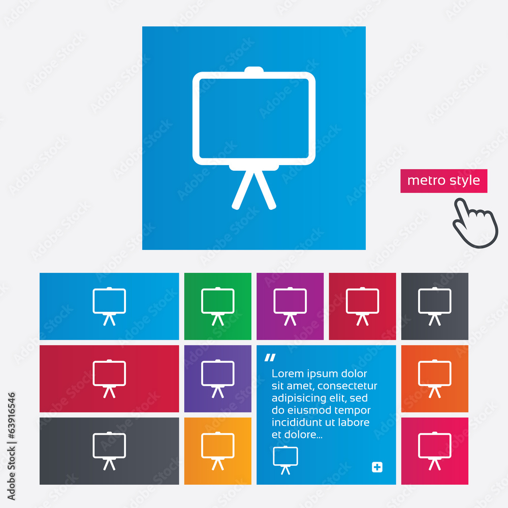 Presentation billboard sign icon. PPT symbol. Presentation billboard sign icon. PPT symbol.