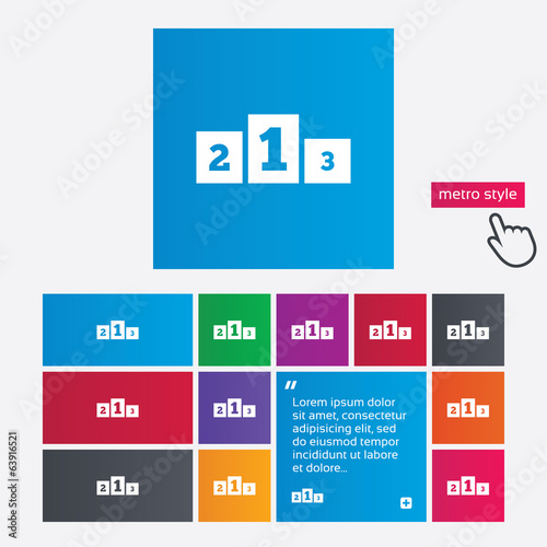 Winners podium sign icon. Awarding of winners.