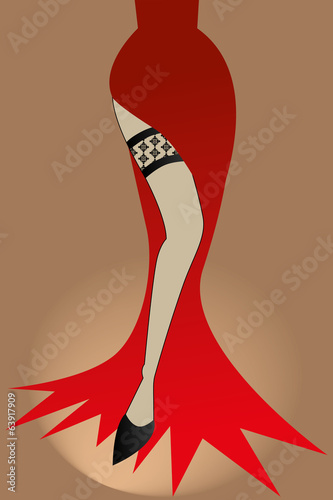 The legs of a revue girl - Stock Illustration