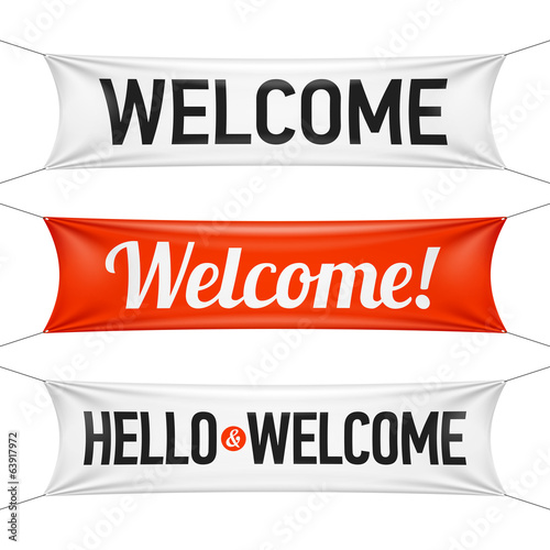 Hello and Welcome banners