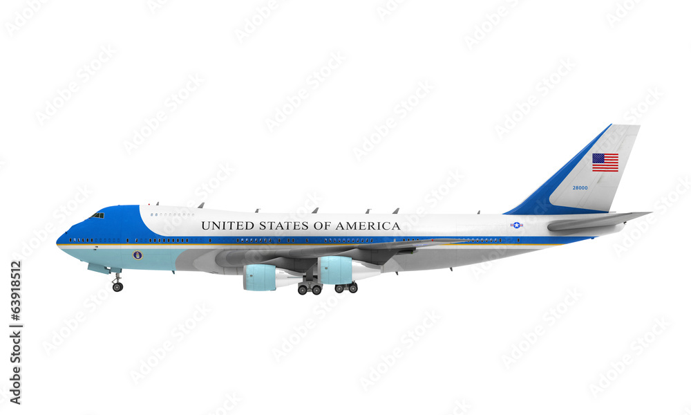Obraz premium Air Force One Isolated