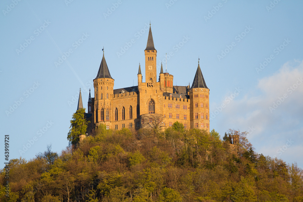 Burg Hohenzollern Hechingen im Abendlicht