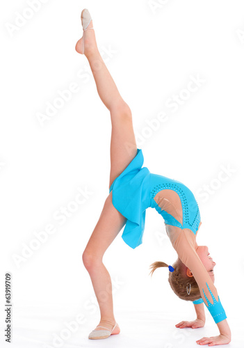young girl doing gymnastics