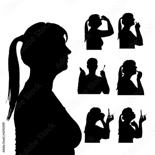 Vector silhouette of people.