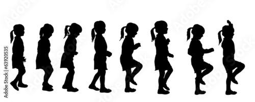 Vector silhouette of girl.