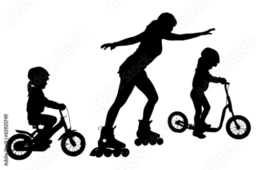Vector silhouette of a family.